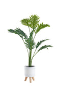 Pianta artificiale  con vaso treppiede