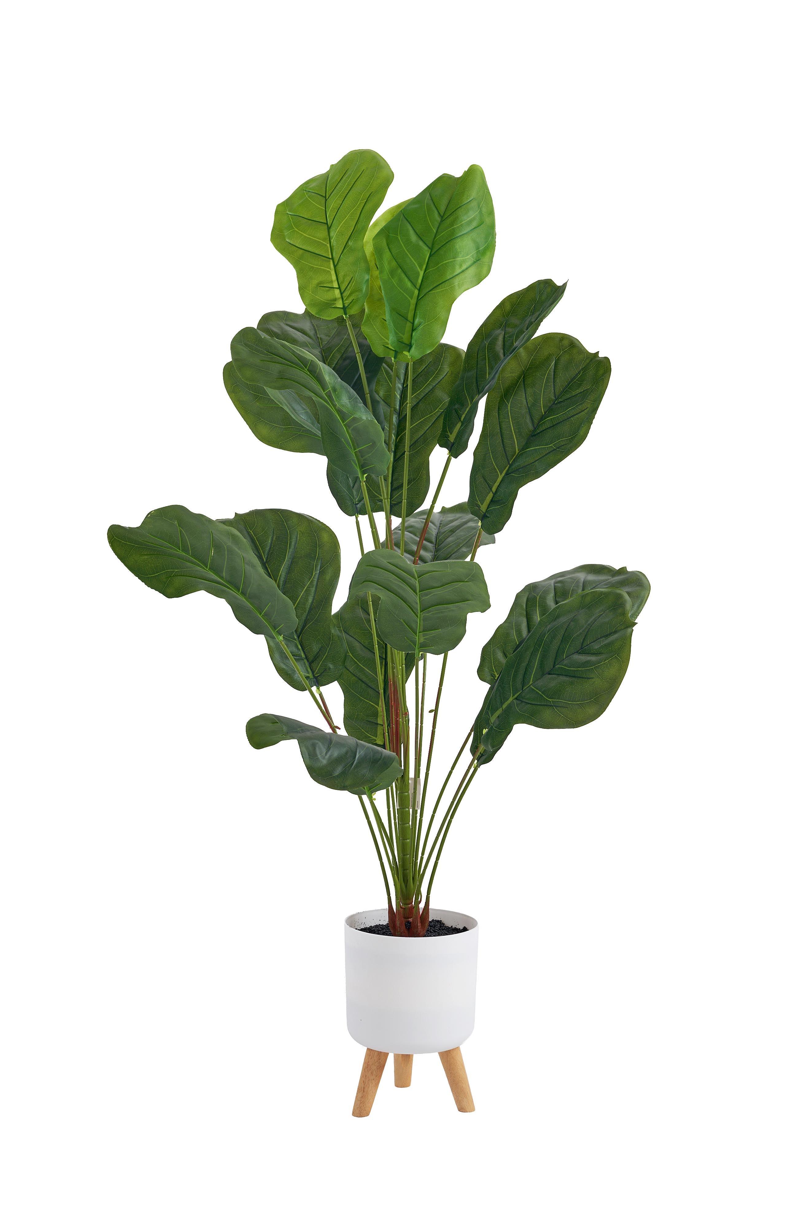 Pianta artificiale  con vaso treppiede