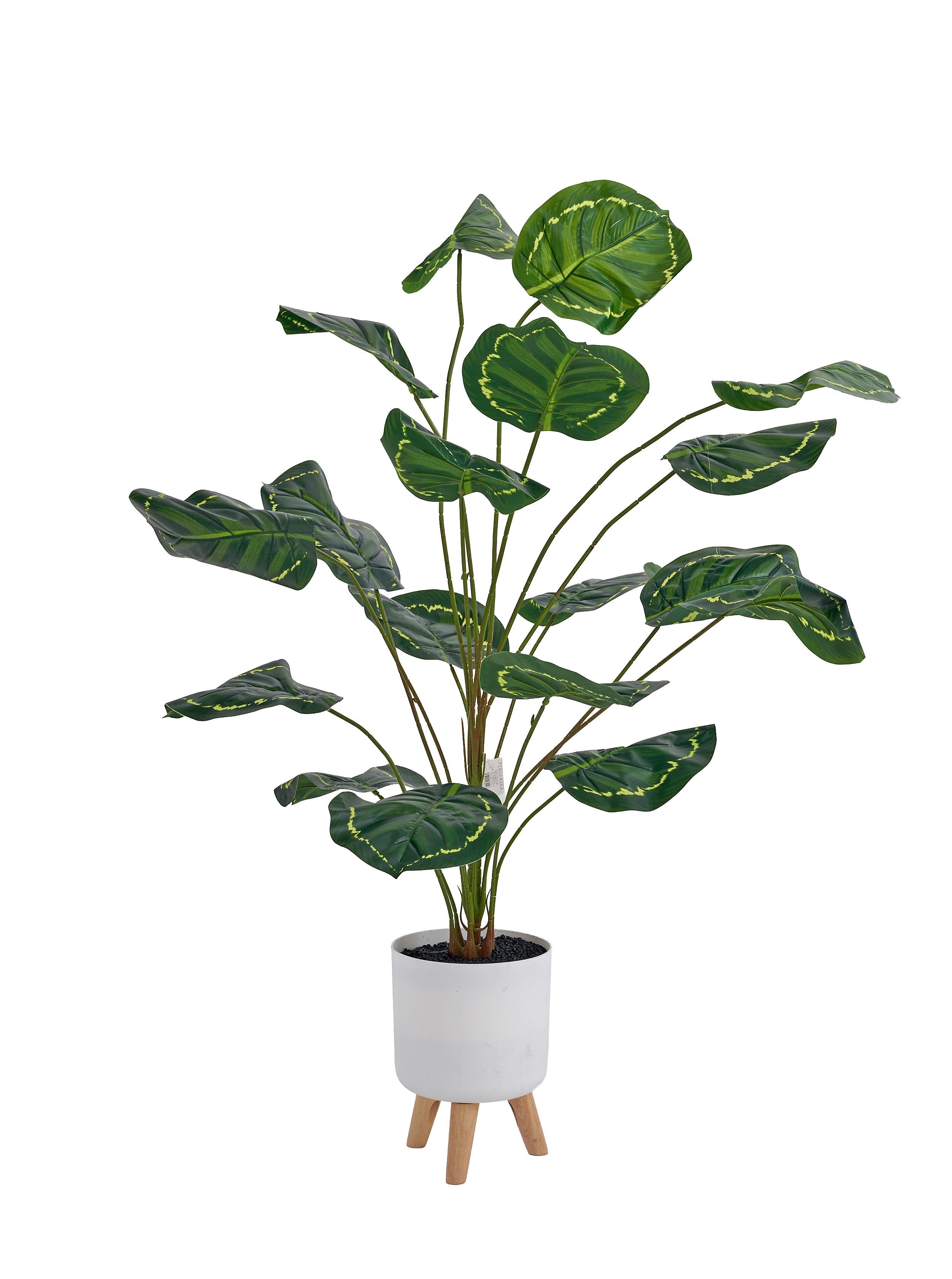 Pianta artificiale  con vaso treppiede